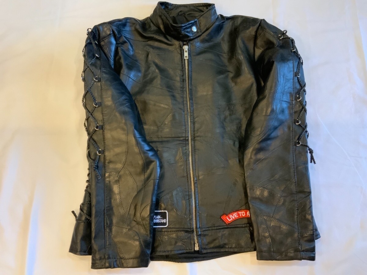 ジャケット・アウター Diamond Plate Jacket Vintage Diamond Plate Buffalo Leather Motorcycle Jacket Size