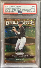 2020 panini prizm Manny Machado bronze donut brilliance prizm psa 9 15/25