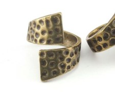 Wrap Ring Hammered Adjustable Antique Bronze Plated Brass 7US Women Jewelry