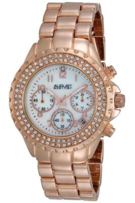 August Steiner AS8031RG Crystal MOP Chrono Bracelet Womens