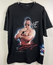 Vtg WWF The Rock T Shirt Laying The Smack Down Y2k 2000 Fit Lrg Faded Distressed