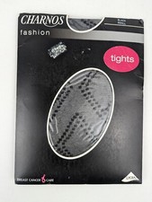 Charnos Small Diamond Pattern Fashion Tights Black Elegant Fashion Stylish NOS