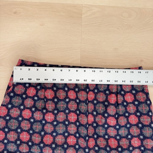 Boden Wool Tweed Skirt Lined Circle Geometric Print Pink Blue Gray 10 Preppy - Picture 8 of 12