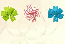 3 Personalized Hair Bow Lot, 2.75" Girls Monogram Turquoise, Green, Initial J