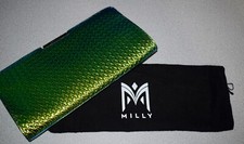 Authentic Milly Green Blue Multicolor Clutch Style Bag Purse & Dust Bag Nwt Us13