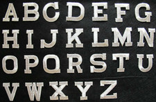 LETTER-1 3/4" Silver Letters Embroidery Iron On Applique Patch / 1 PC