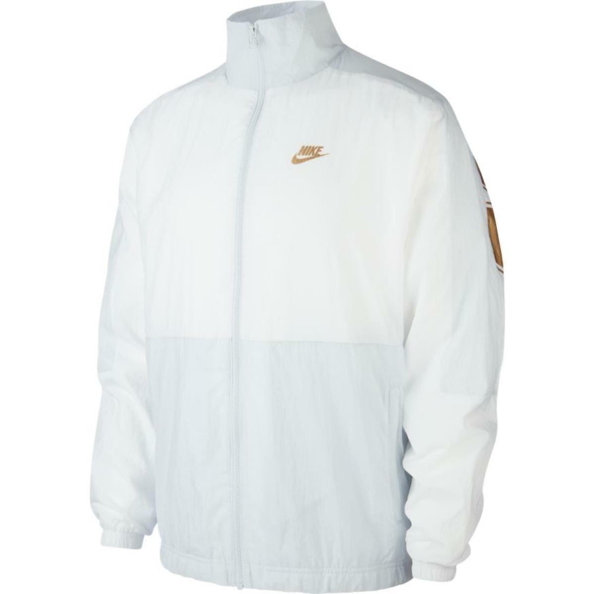 Men's NIKE White Woven Track Top Jacket Full Zip Top size L Men's NIKE White Woven Track Top Jacket Full Zip Top size L