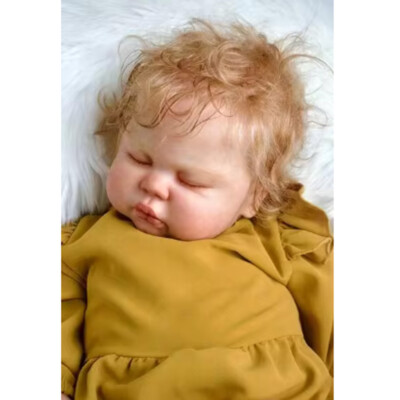 Lovely 24'' Finished Reborn Toddler Girl Yellow Short Hair Cloth Body Doll Gift