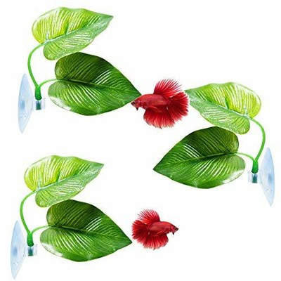 Swaying Double-Leaf Fish Tank Betta Fish Leaf Pads (3 pads)