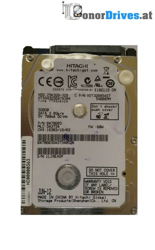 Hitachi  Z5K320-320 - 0A78603 - 320 GB - SATA -Pcb: 220 0A90269 01 Rev.*