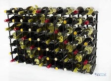 Cranville wine rack storage 70 bottle black stain wood and black metal assembled