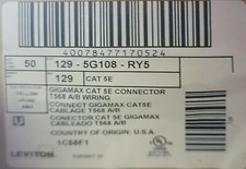 Box of 50 Leviton Cat5e Yellow Jacks all unopened in original packaging.