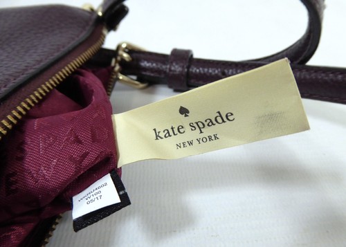 Kate Spade New York Leather Handbag Shoulder Crossbody Bag Burgundy - Picture 10 of 11