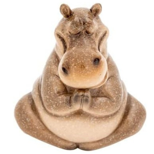 Zen Yoga Hippo Garden Statue Animal Sculpture Figurine Ornament Meditation Decor - Picture 5 of 6
