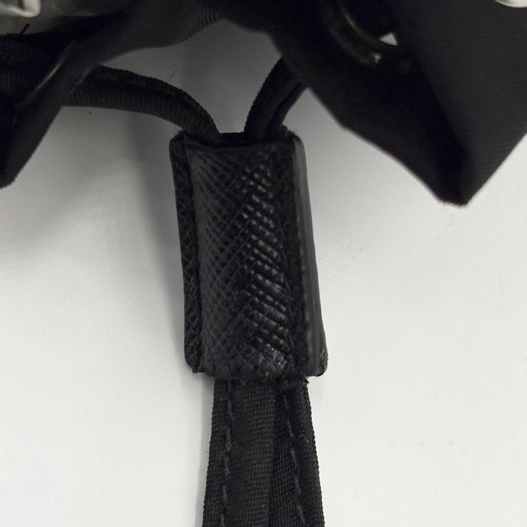 PRADA Drawstring Pouch Testate Triangle Logo Blac… - image 9