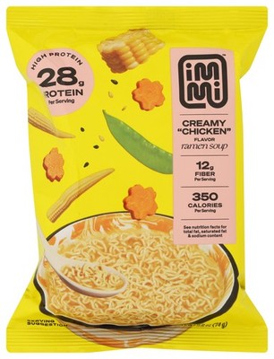 Immi Creamy Chicken Flavor Ramen Soup High Protein Fiber 2.4 Oz