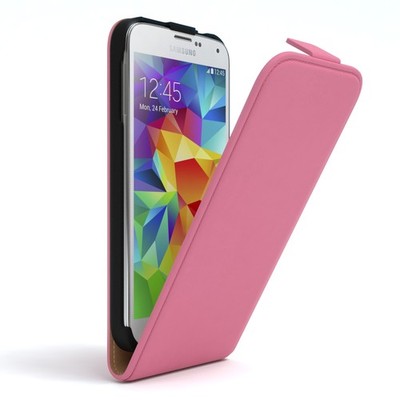 Tasche für Samsung Galaxy S5 / Neo Flip Case Schutz Hülle Handy Cover Rosa