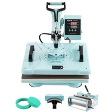 Heat Press Machine 12x15 in 5 in 1 30oz Tumbler Press T-Shirts Green