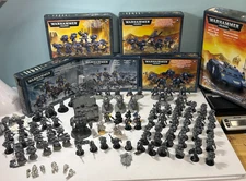 Warhammer 40k Space Wolves Marines Army Lot 100 pc Mostly Assembled/Unpainted