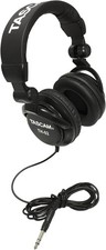 TASCAM TH-02 Wired Over-Ear Studio Monitor Headphones, Black