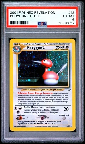 2001 POKEMON NEO REVELATION #12 PORYGON2-HOLO PSA 6