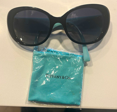 Tiffany & Co. Women's Cat Eye Sunglasses Black Frame Gray Gradient Lens