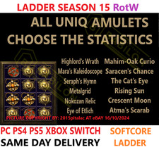 LADDER ? PC PS4 PS5 XBOX SWITCH? All Uniq Amulets Diablo 2 Resurrected Items D2R