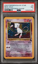 2000 POKEMON PROMO BLACK STAR POKEMON LEAGUE #9 MEW-HOLO PSA 7