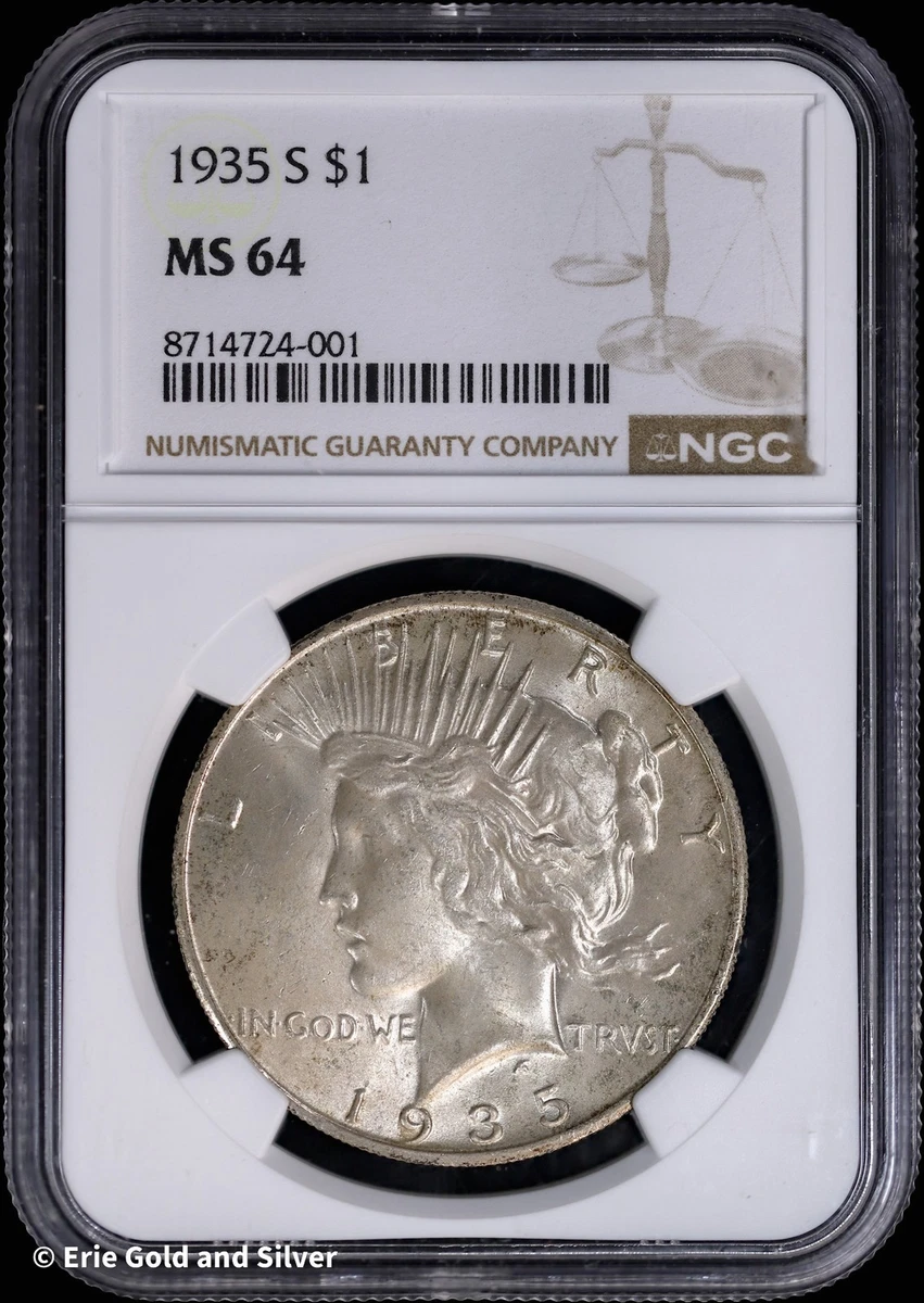 MS 64 Graded 1935 Year Peace Dollars (1921-1935) for sale | eBay
