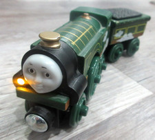 Thomas  Friends Wooden Railway Train ROLL N' WHISTLE EMILY  TENDER EUC 