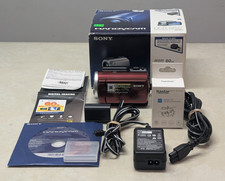 Sony Handycam DCR-SR47 60GB HDD Camcorder w Adapter, 2 Batteries - Red, 60X Zoom