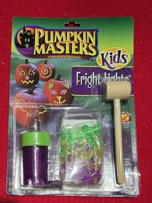 NEW! Pumpkin Masters Halloween Carving Kit Kids Fright Lights Jack -O-Lantern 2x
