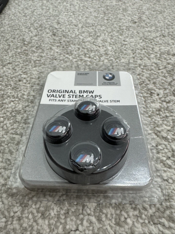 BMW Premium Genuine Valve Caps Set M Sport Black 36122447402 36110421543 - image 2 of 4