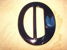 Vintage Blue Lucite Slide Buckle With Tulip Czechoslovakia 2 1/8 x 2 5/8 In. KJ