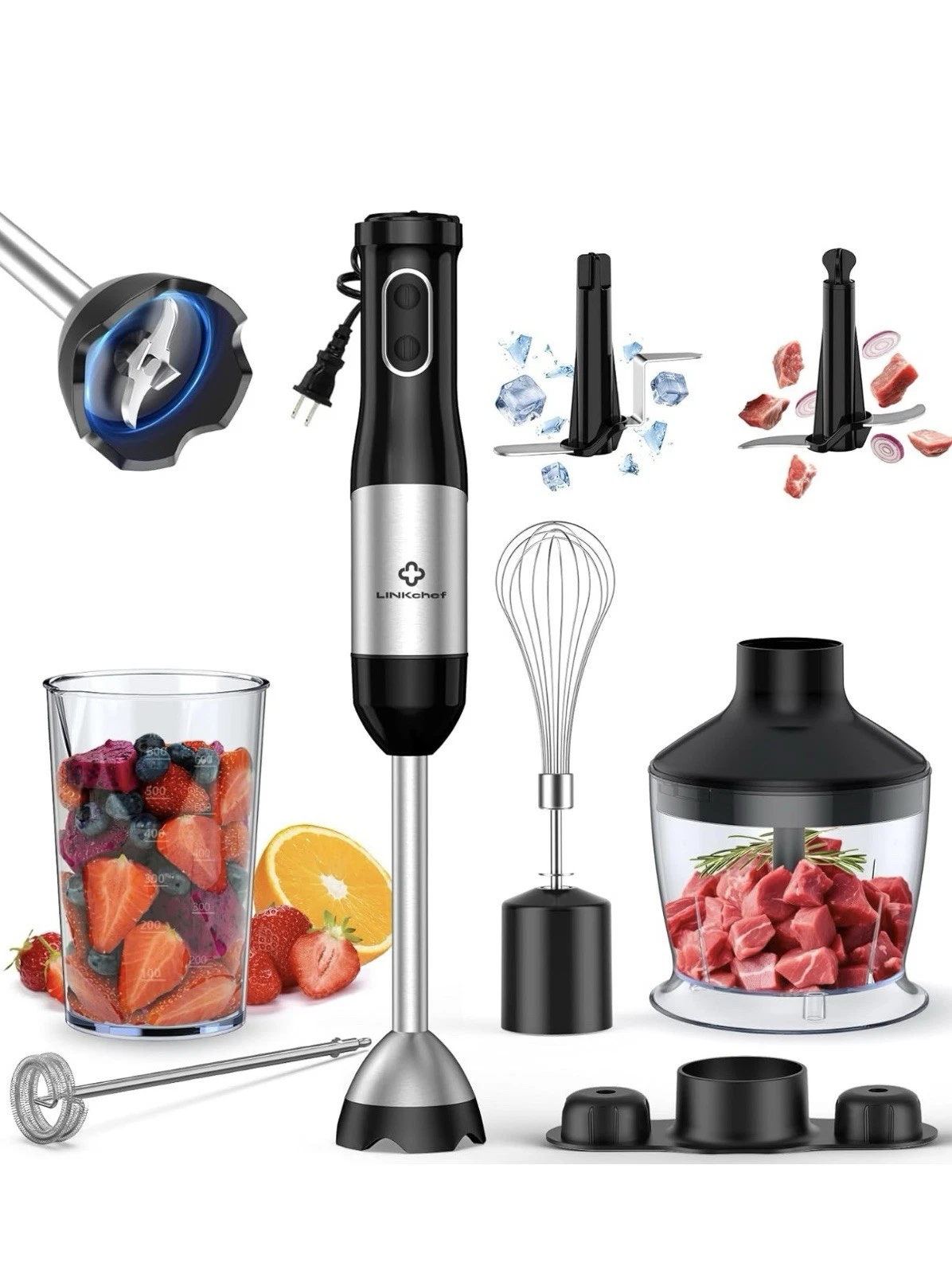 LINKChef 7 in 1 Immersion Blender, 800W Hand Blender, 20 Speed
Opens in a new window or tab