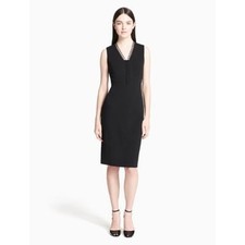 Calvin Klein LBD Scuba Crepe Sleeveless Princess Seam Sheath Little Black Dress