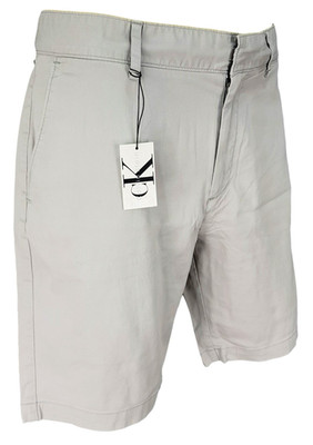 Calvin Klein graue ABENDSHORTS schmale Passform Stretch flach für Herren - Taille 34 Zoll - UVP 66 £