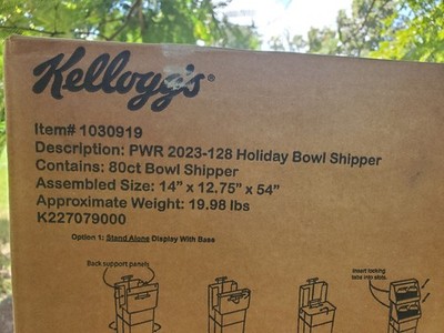 HTF Case of 80 2023 Kelloggs Cereal Bowls Holiday store display Elf Tony