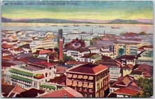 Bombay India IN, View from Clock Tower, Cityscape, Bldg, Harbor, Boats, Postcard