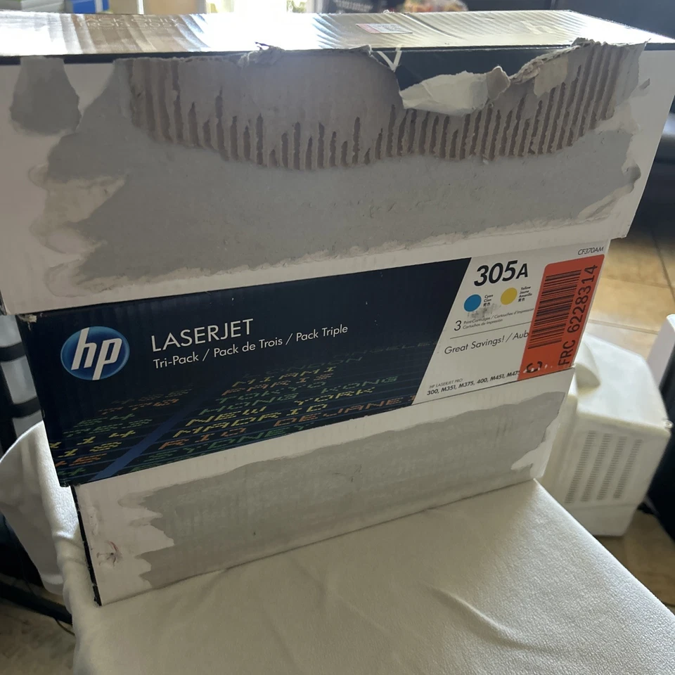 New Genuine HP 305A CE411A CE412A CE413A 3 Pack Set Ink Toner Cartridges Genuine - Image 2 of 3