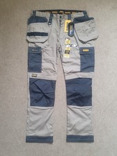 DeWalt Barstow Work Trousers Mens W36 L31 Stone Black Slim Fit Pro Stretch Cargo