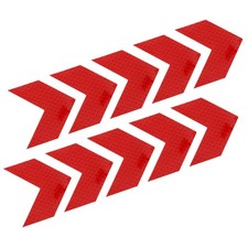 10Pcs 2.36"x2.36" Red Reflective Sticker Warning Arrow Reflector