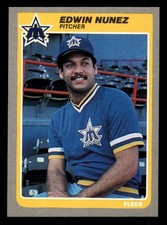 1985 Fleer #496 Edwin Nunez EX Excellent Mariners