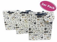 GeschenktüTe Love Mit Glitzer 3Er Set, Geschenktasche, Geschenkverpackung