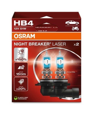 2 Glühlampen HB4 12V 51W P22d OSRAM NIGHT BREAKER  LASER passend für PKW