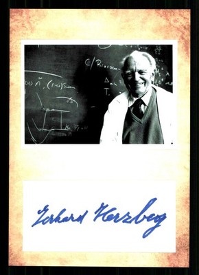 Gerhard Herzberg 1904-1999 Nobelpreis Chemie 1971 Original Signiert + G 52134