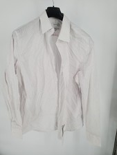 Calvin Klein Dress Shirt Men's L 16.5 34/35 White Steel Stretch Wrinkle Free