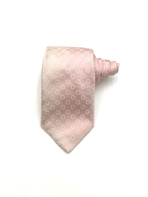 Pal Zileri Pink Geometric Circles Jacquard Textured Tie Silk Mens Necktie
