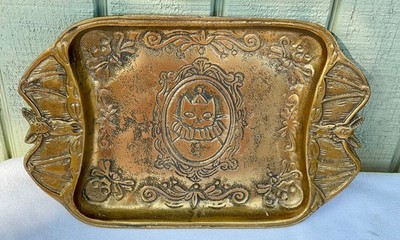 Agatha Tray  Cat Bat 2 Pound Metal Tray 12.25 × 8.25 × 0.75 in