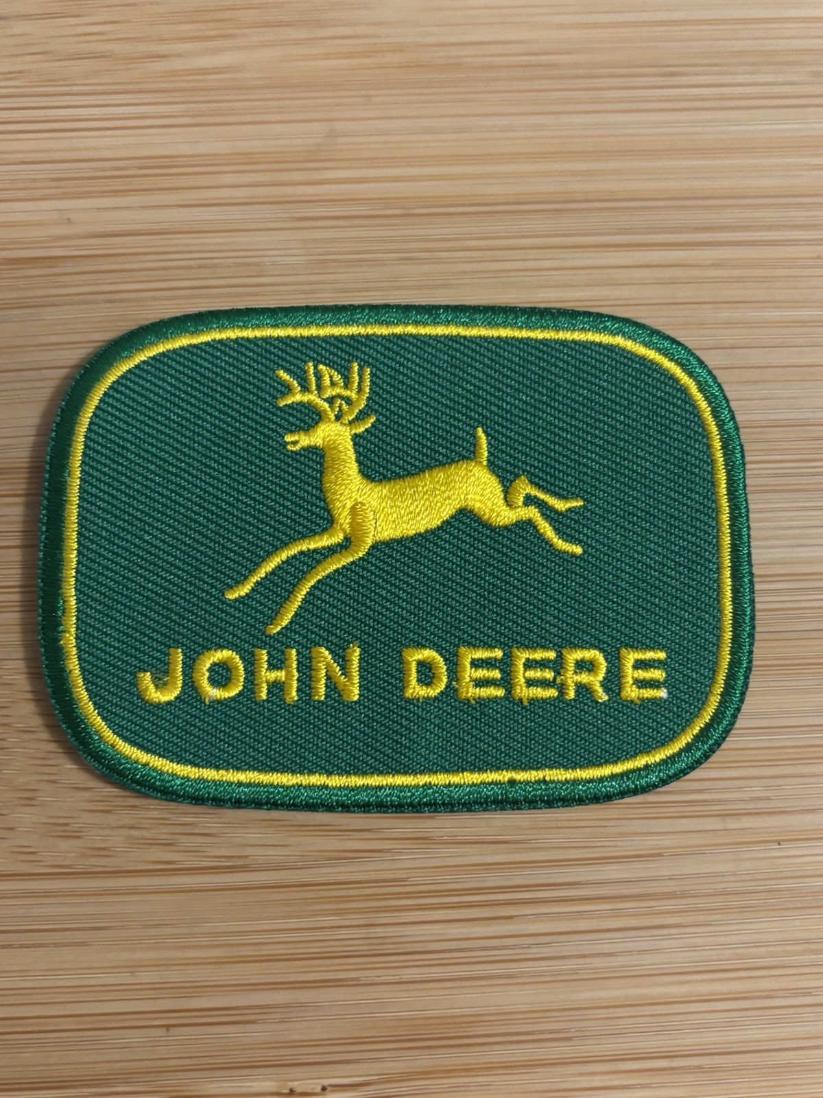 New John Deere Quality Embroidered Iron On Patch 2" x 1.75" Fast Free Shipping